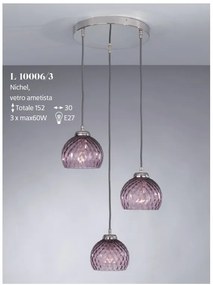 Lustra moderna cu 3 pendule design italian 10006 Amethyst