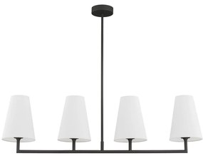 Lustra cu 4 brate design modern Safiano alb, negru