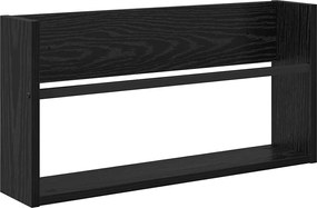 vidaXL Raft pentru reviste Stejar Negru 60 x 12 x 30 cm Lemn compozit