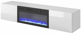 Comoda TV alba Livo RTV 180 cu semineu