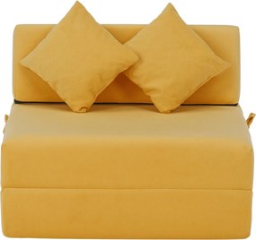 Saltea pliabilă/fotoliu extensibil, 2 in 1, galben, PELOS