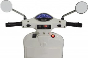 Motocicleta Electrica cu Acumulator Pentru Copii NOVOKIDS™ Vespa Classic Scooter, Pornire la cheie, Lungime 102 cm, 3-8 ani, Max 30 kg, Alb