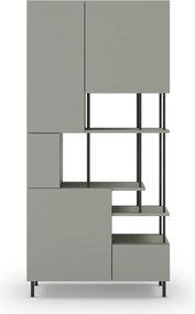 Bibliotecă verde/gri 84x175 cm Perla – Marckeric