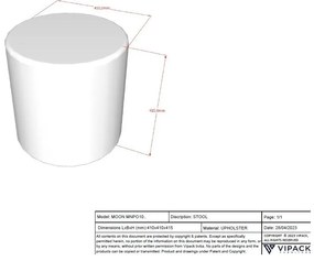 Puf de copii alb cu tapițerie din stofă bouclé MOON – Vipack