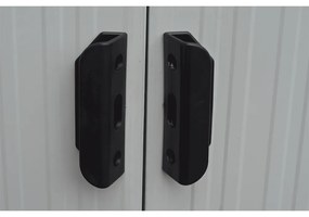 Depozit grădină pentru scule din tablă, alb / gri, 1,9x1,2 m, TEDOK