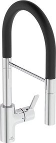Baterie bucatarie cu pipa flexibila semi-profesionala Ideal Standard Gusto 142 crom - negru