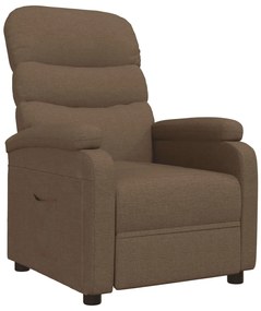 321220 vidaXL Fotoliu rabatabil, maro, material textil
