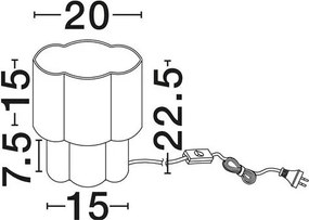 Veioza, Lampa de masa cu abajur textil gri BLOOSY