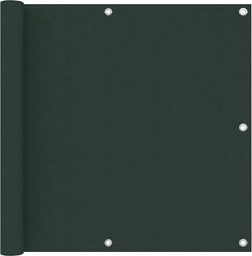 vidaXL Paravan de balcon, verde închis, 90x400 cm, țesătură oxford