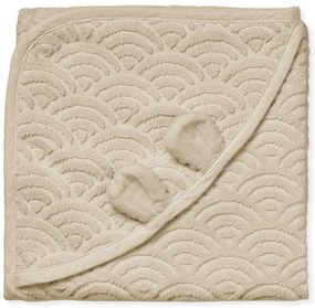 Prosop cu glugă pentru copii, bej din bumbac organic 80x80 cm Almond – Cam Cam Copenhagen