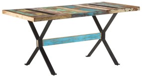 vidaXL Masă de bucătărie, 160x80x76 cm, lemn masiv reciclat