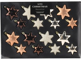 Set de decorațiuni de Crăciun Star cupru / auriu,16 buc