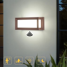 Brilagi - Aplica LED de exterior cu senzor PARKER LED/12W/230V, maro, IP44