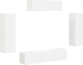 vidaXL Cabinet TV 5 pcs Alb