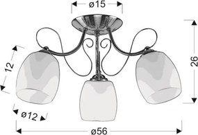 Lustră aplicată AMBA 3xE27/40W/230V