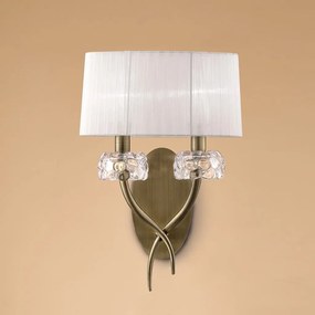 Aplica de perete clasica LOEWE antique brass/ abajur alb