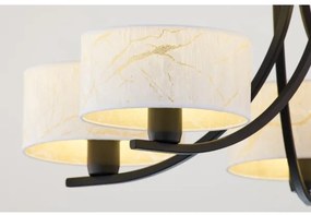 Jupiter 2104 - Lustră pe lanț ARTHUR 5xE27/15W/230V alb/negru/decor marmură