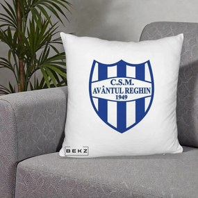 Perna Personalizata CSM Avantul Reghin 1949, 40x40 cm, Alb Pufos, Husa Detasabila, Perna Inclusa, BEKZ®