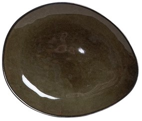Farfurie desert Olive din ceramica, verde, 20x17 cm