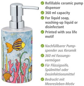 Dozator de săpun din ceramică Wenko Ocean Rollin Art , 360 ml