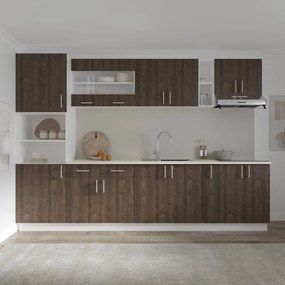 Set haaus V26, Stejar Bronz/Alb, Blat Thermo 28 mm, L 300 cm