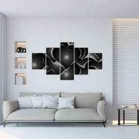 Tablou  cu inimile alb - negre (125x70 cm), în 40 de alte dimensiuni noi