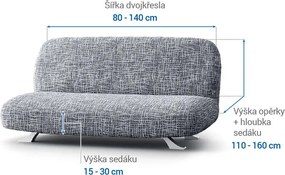 Gaico Huse cu două elastice GRAFITI NOU antracit 2fotoliu cu manere de lemn (l. 80 -140 cm)