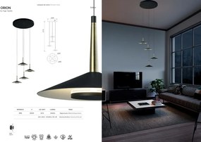 Lustra cu 4 pendule LED design tehnic ORION MA-7476