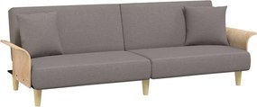 vidaXL Canapea extensibilă cu cotiere, gri taupe, textil