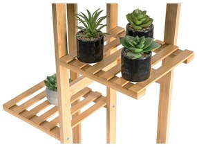 Suport pentru plante G21 cu 6 niveluri, din bambus