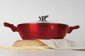 Cratiță marmorată cu capac 28 cm, 3.8 L Berlinger Haus Burgundy Metallic Line BH 1263, antiaderentă, pentru toate plitele, design modern