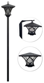 Lampă LED solară de exterior 3 în 1 LED/1,2V IP44 negru