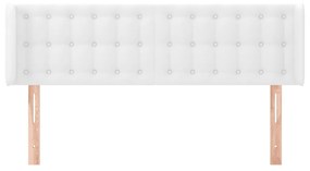 Tablie de pat cu aripioare alb 147x16x78 88 cm piele ecologica 1, Alb, 147 x 16 x 78 88 cm