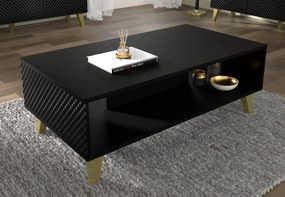 Măsuță cafea HG Rowanna (Negru lucios + Auriu). 1125106
