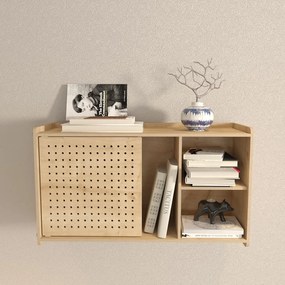 Bibliotecă de perete cu aspect de lemn de stejar 65x30 cm Sima – Kalune Design