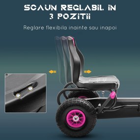 HOMCOM Go Kart a Pedali per Bambini 5-12 Anni Sedile Regolabile Ruote in Gomma | Aosom Romania