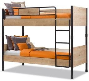 Set cu pat etajat 90x200 cm si comoda Colectia Mocha