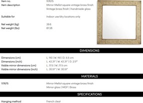 Oglinda decorativa design LUX Mellot, 110x110cm