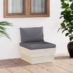 3063360 vidaXL Canapea de grădină din paleți, de mijloc, cu perne, lemn molid
