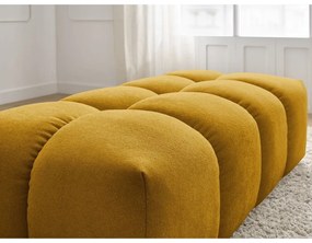 Taburet galben muștar cu tapițerie din chenille Everest – Bobochic Paris