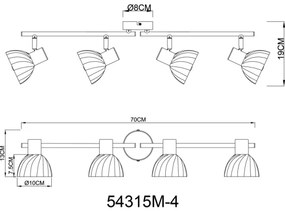 Spot Globo 54315M-4 ZACHERY 4xE14/40W/230V auriu