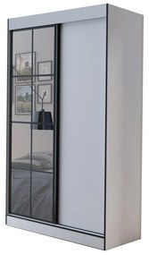 Dulap de haine 120 cm Oklahoma 2 (Alb + Negru). 1043171