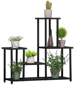 Outsunny Suport pentru plante cu 4 niveluri pentru interior și exterior , ideal pentru grădină, terasă, balcon, negru | Aosom Romania