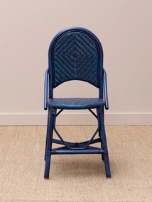 Scaun de dining albastru din rattan, "Pigmento"
