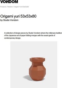 Ghiveci plante design decorativ modern exterior/interior ORIGAMI Yuri 53x53x80cm