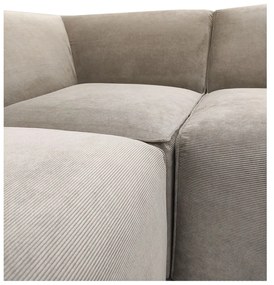 Colțar bej din catifea reiată (cu șezlong pe partea dreaptă) Sting - Scandic