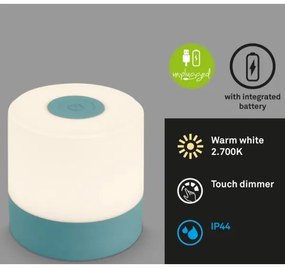 Lampă LED reîncărcabilă dimabilă de masă Briloner 7461010 LED/2W/5V IP44 albastru