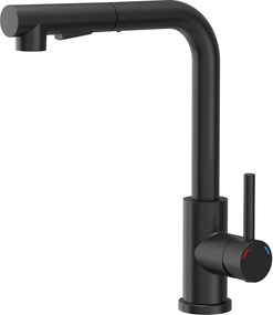 Baterie bucatarie cu dus extractibil Quadron Nicki finisaj negru mat pure carbon