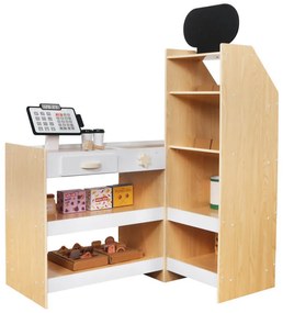 Supermarket de jucarie din lemn cu accesorii