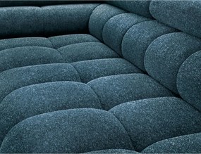 Colțar albastru extensibil/cu spațiu de depozitare cu tapițerie din țesătură bouclé (cu colț pe partea stângă/în formă de ”L”) Ferucce – ELTAP